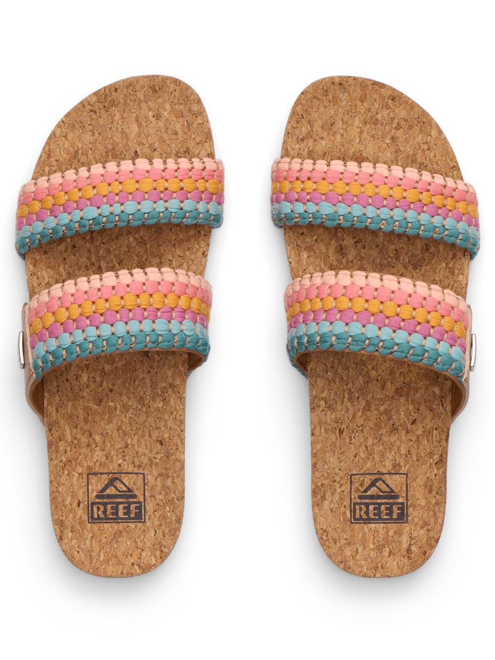 REEF Cushion Vista Sherbet Multi Slide Sandals Women’s Size 11 Multicolor Cork